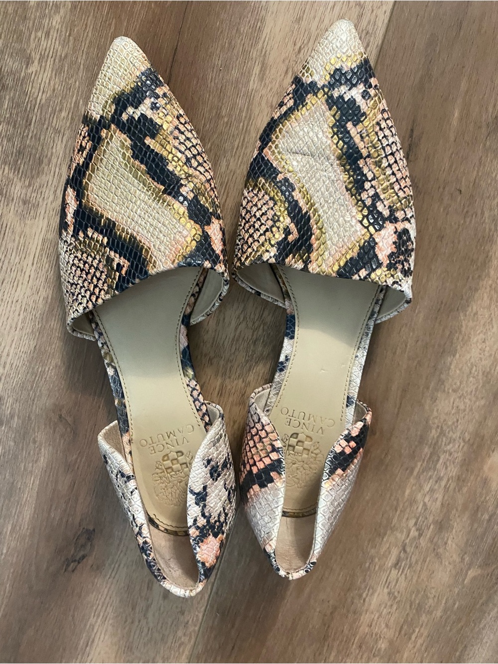 Snake-Print Pointed Flat